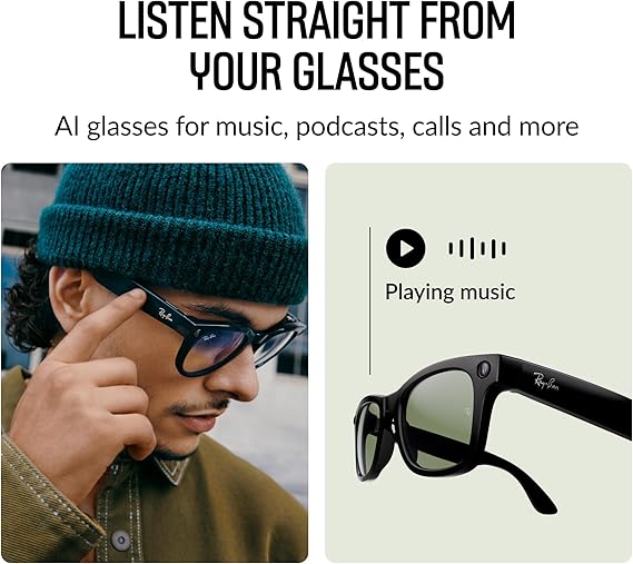 Ray-Ban Meta Glasses Wayfarer - Matte Black Polarized Gradient Graphite