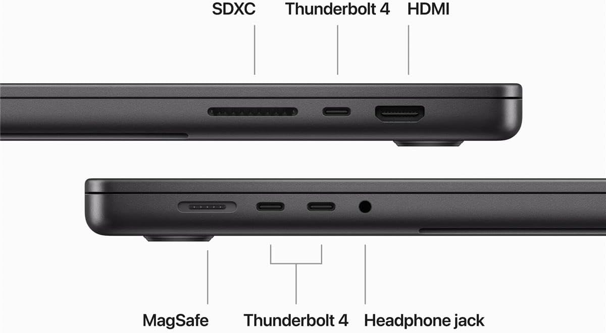 Apple 2023 MacBook Pro with Apple M3 Pro Chip, 14-inch, 18GB RAM, 1TB SSD Storage - Space Black - MRX43LL