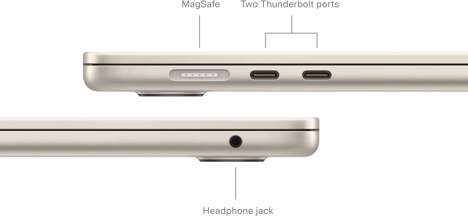 Apple MacBook Air M3 15-inch, 8GB RAM, 256GB SSD - Starlight - MRYR3LL