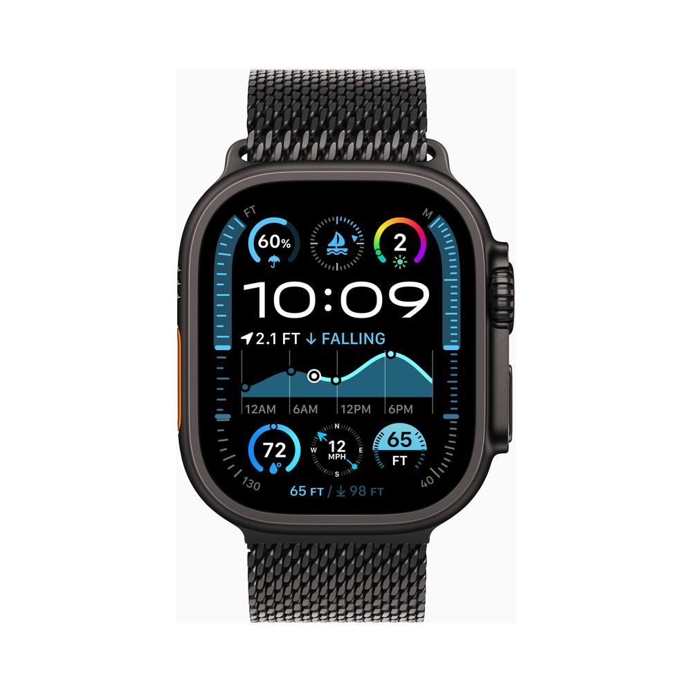 Apple Watch Ultra 2 Black Titanium Case - Milanese Loop Carbon Neutral - MX5U3LW
