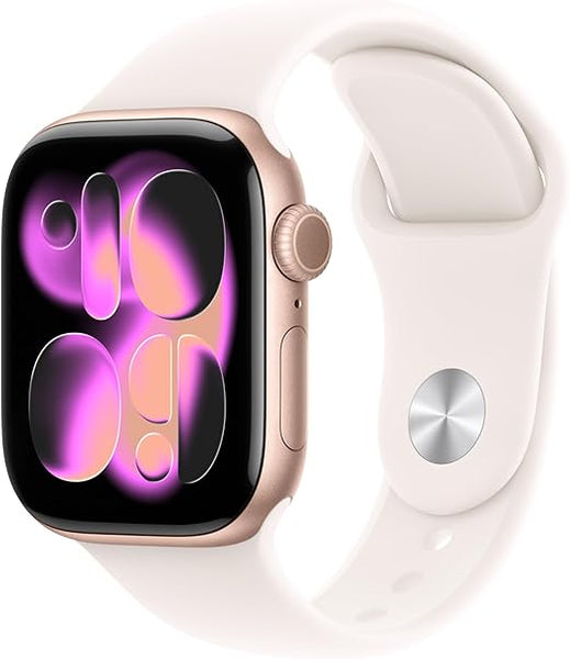 Apple Watch Series 11 46mm with Rose Gold Aluminum Case w Light Blush Sport Band -‎MFCJ4LW/A