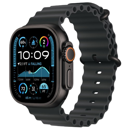 Apple Watch Ultra 2 49mm - Black Titanium Case with Black Ocean Band. .-MX4P3LW