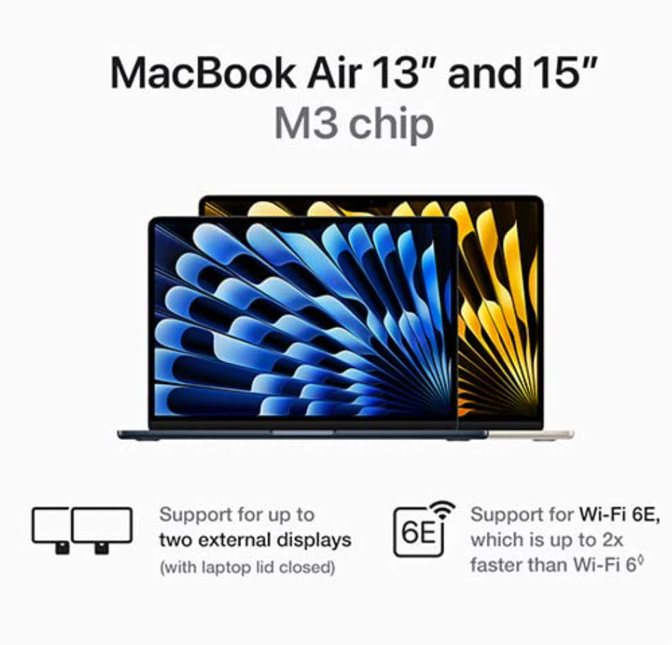 Apple 2024 MacBook Air 15-inch Laptop with M3 chip: Built for Apple Intelligence, 15.3-inch Liquid Retina Display, 8GB Unified Memory, 512GB SSD Storage, Backlit Keyboard, Touch ID; Midnight - MRYV3LL
