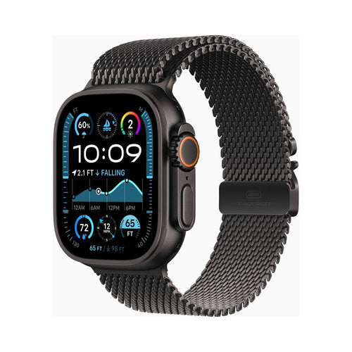 Apple Watch Ultra 2 Black Titanium Case - Milanese Loop Carbon Neutral - MX5U3LW