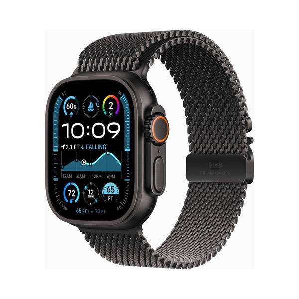 Apple Watch Ultra 2 Black Titanium Case - Milanese Loop Carbon Neutral - MX5U3LW