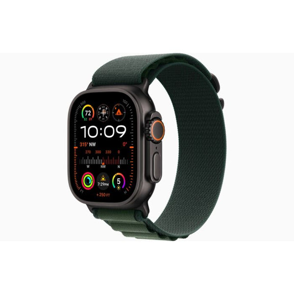 Apple Watch Ultra 2 49MM - Black Titanium Case - Dark Green Alpine Loop - M - MX4R3LW